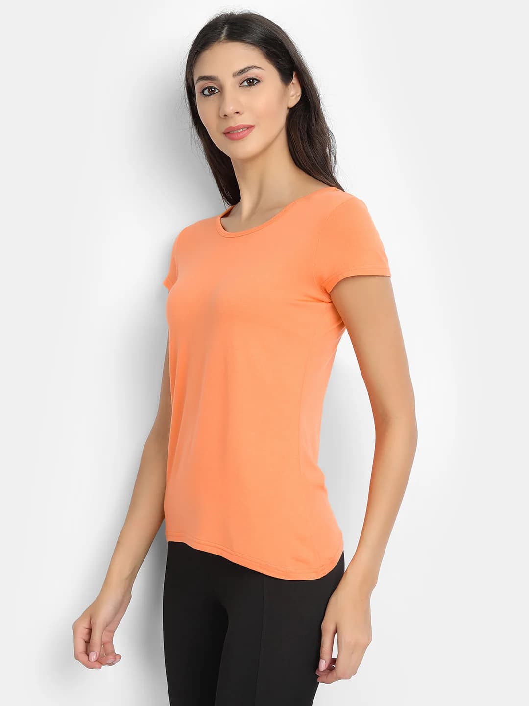 Bamboo Fabric Slim Fit T-Shirt - Soft & Breathable - Orange