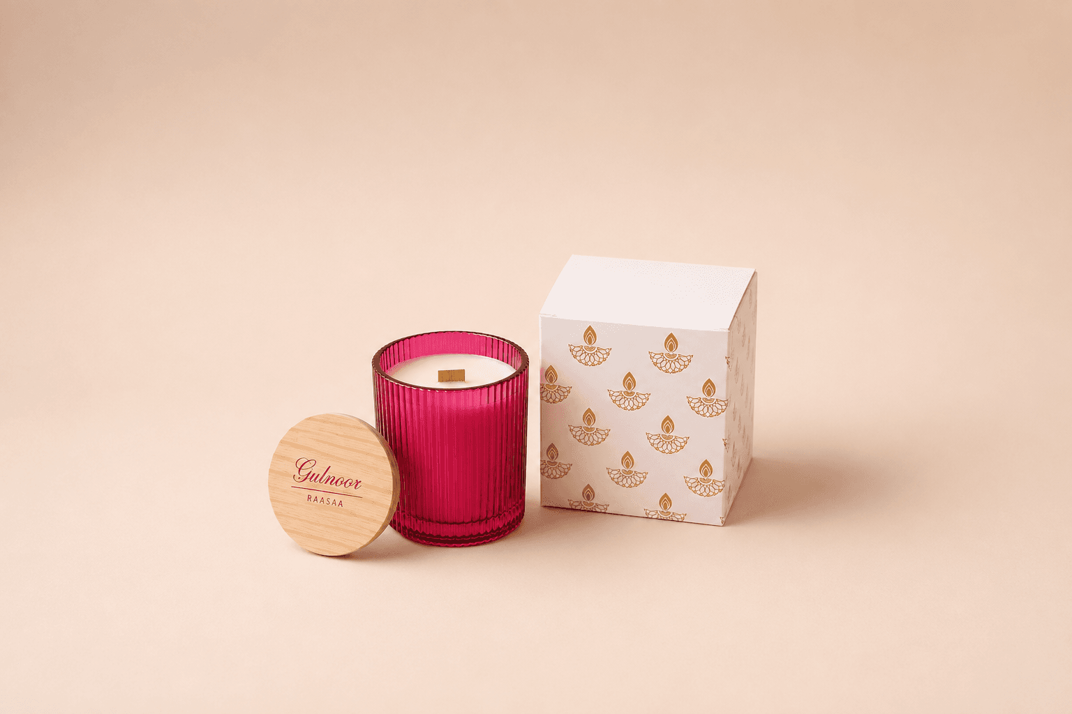 Gulnoor Mahogany Oud & Black Rose Luxury Scented Candle