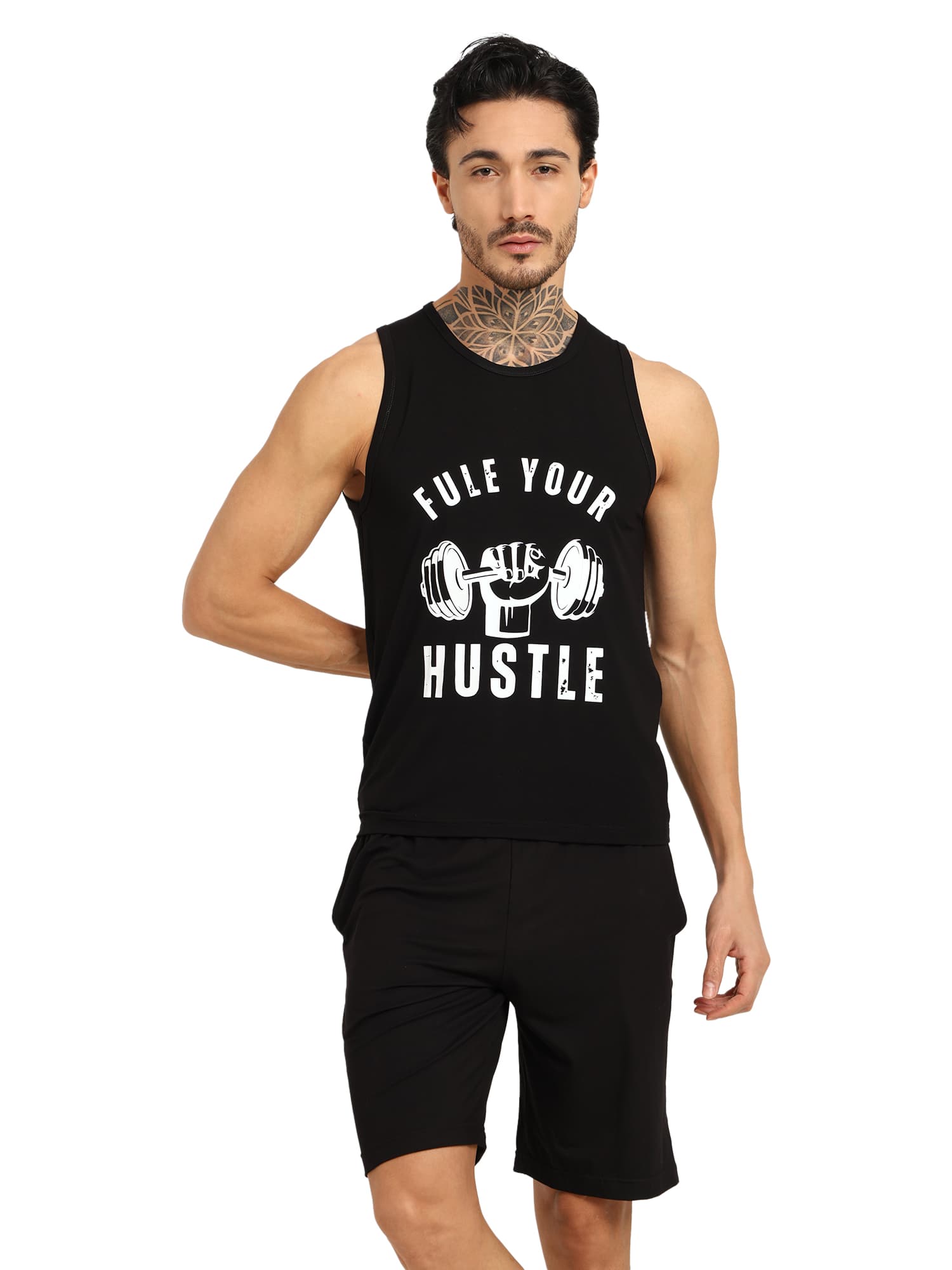 Bamboo Fabric Workout Gym Vest - Black