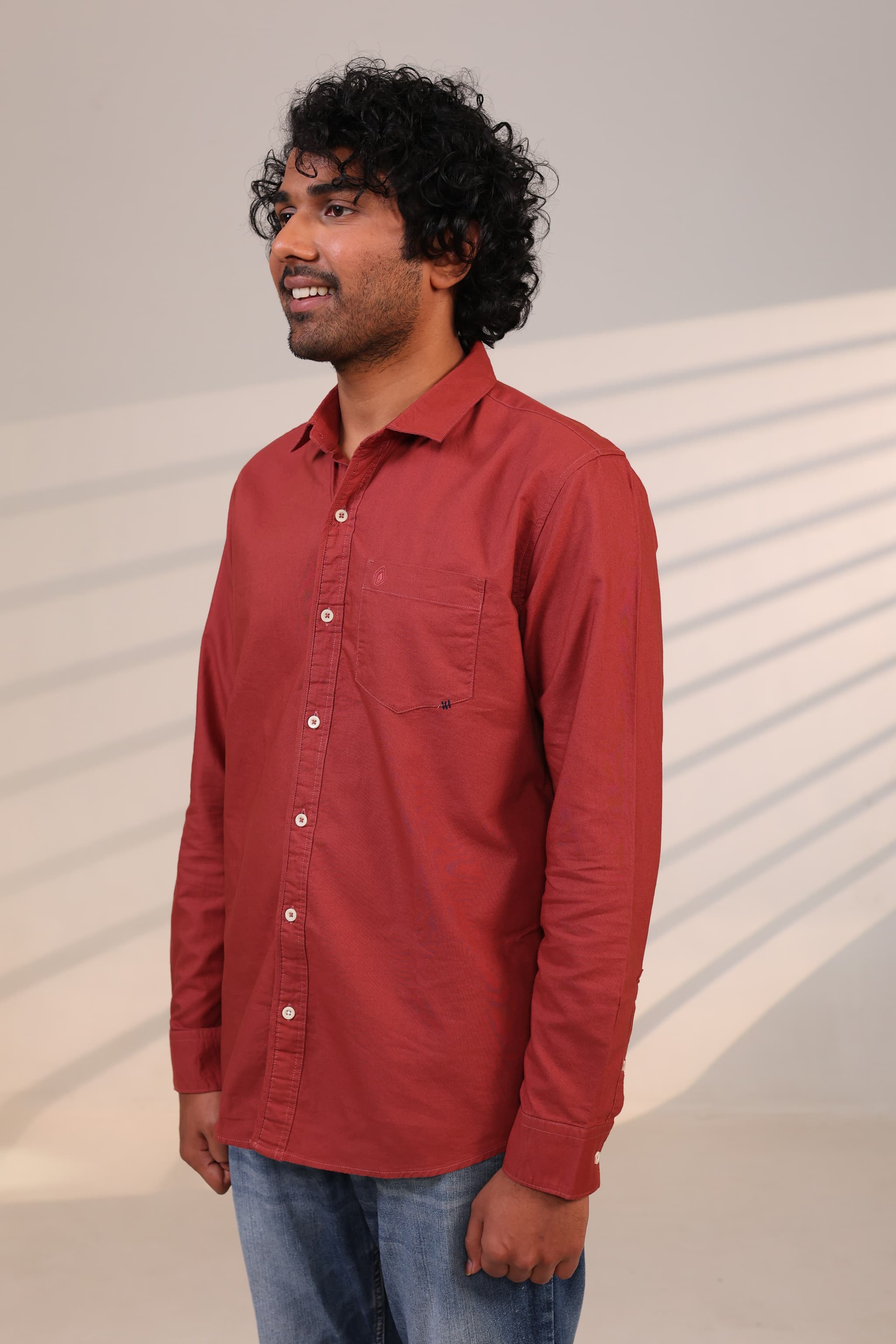 Terracotta Shirt (100% Organic Cotton with Dobby Weave. Structured, Textured, Refined.)