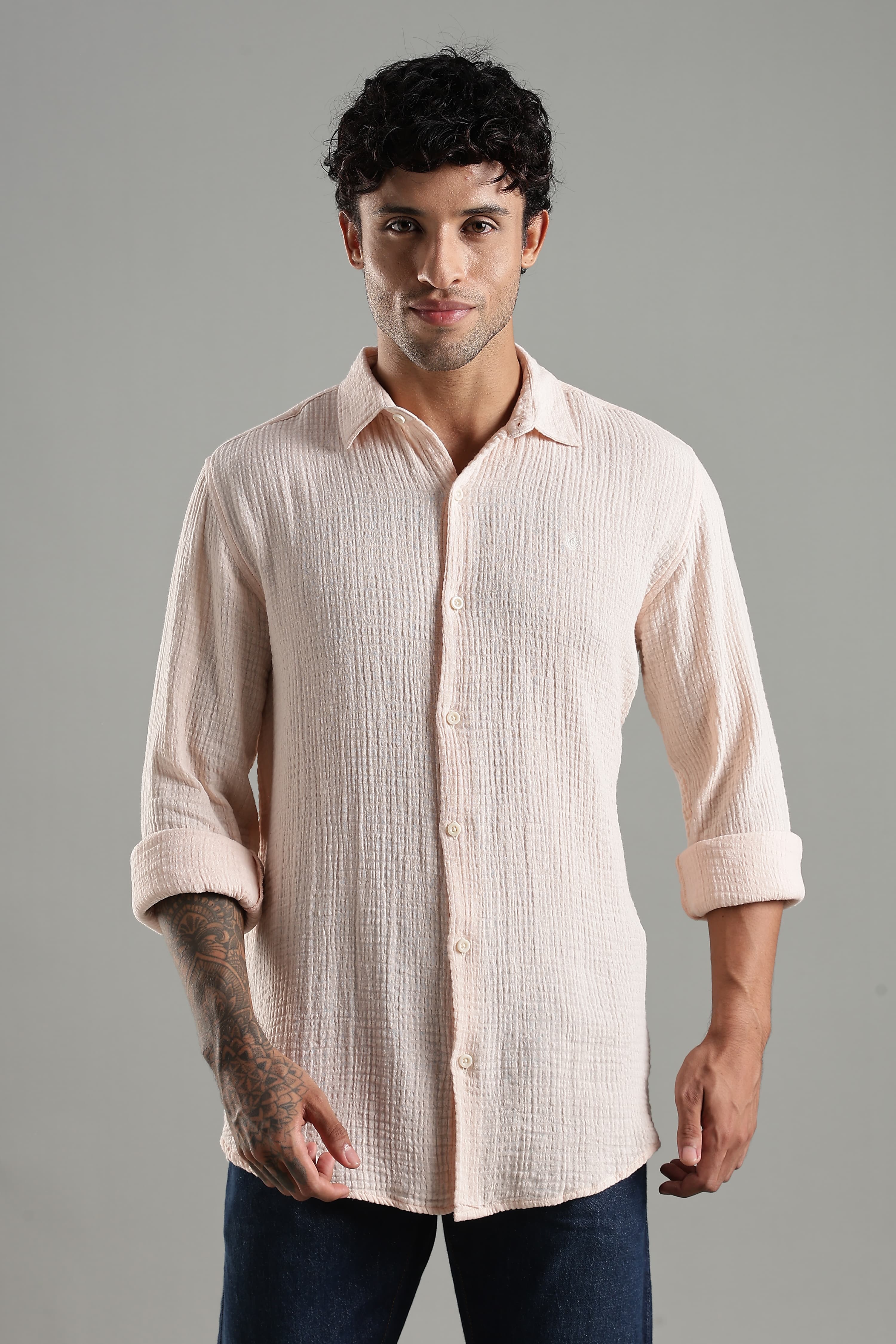 Sol Cotton Gauze Shirt – Ultra Lightweight Crinkled Summer Shirt
