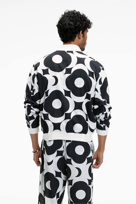 Men's 100% Organic Khadi Cotton Berghain Bomber Jacket – Resort Fit | Moonglow Black 3