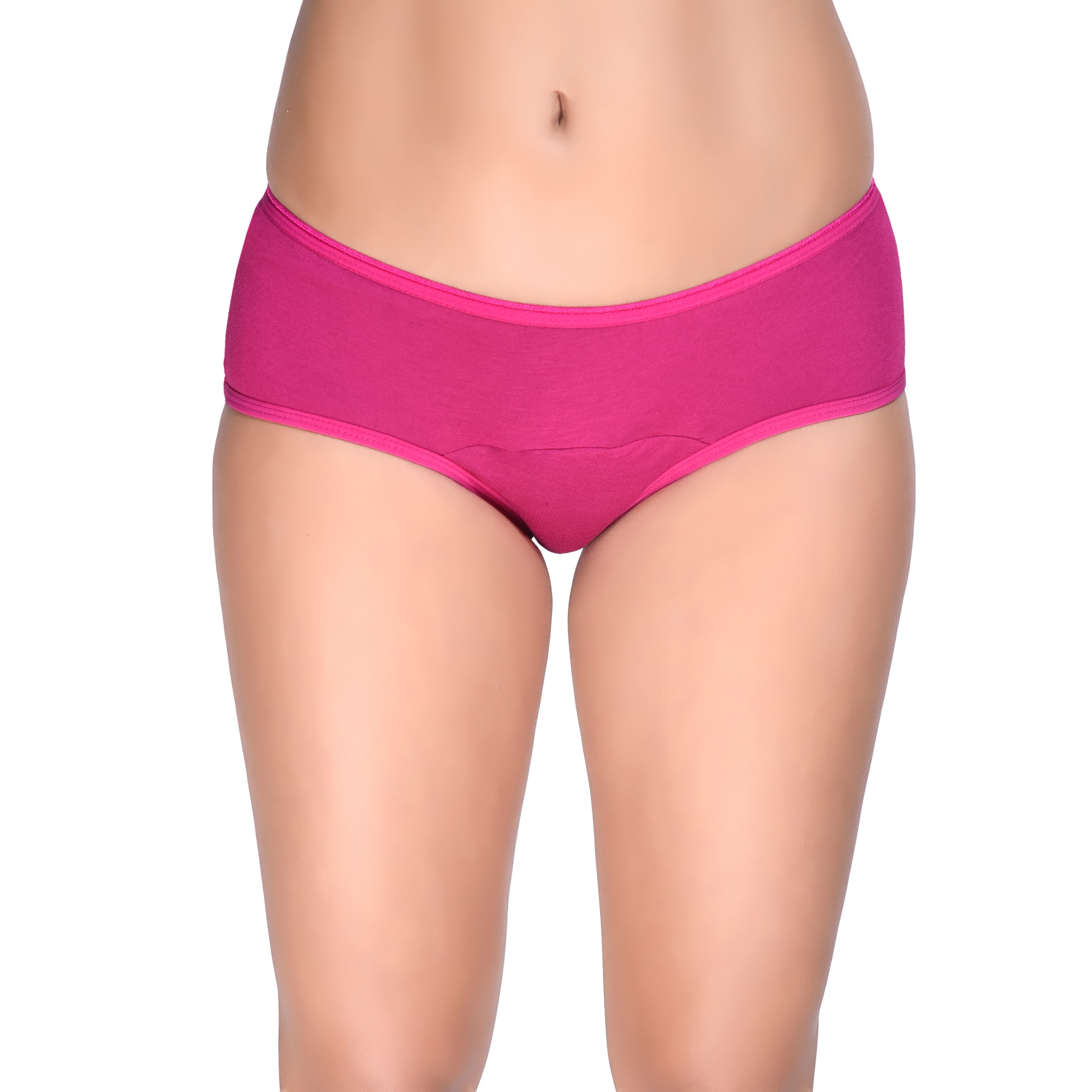 Women's Bamboo Period Panty | 5-Layer Leakproof Protection | Black & Fuchsia - Pack of 2