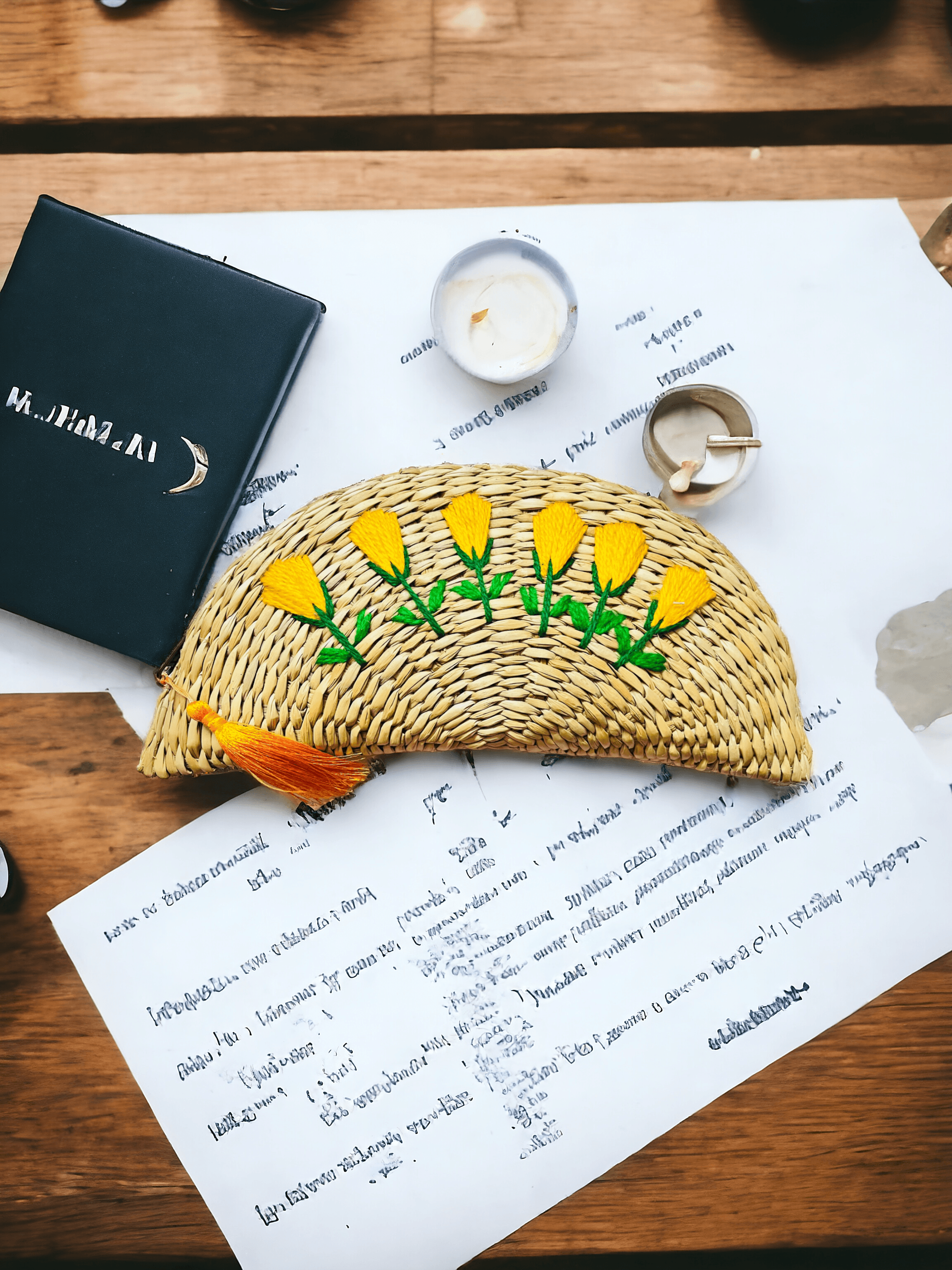 Handwoven Kauna Grass Ethnic Purse (Yellow) – Sustainable Water Reed Handbag for Women | Eco-Friendly, Plastic-Free