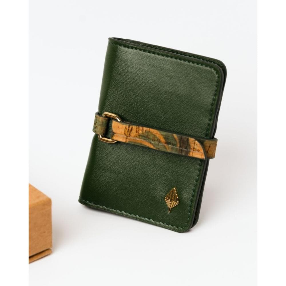  LANA Cactus Leather Card Holder - Credit & Debit Card Holder - Black