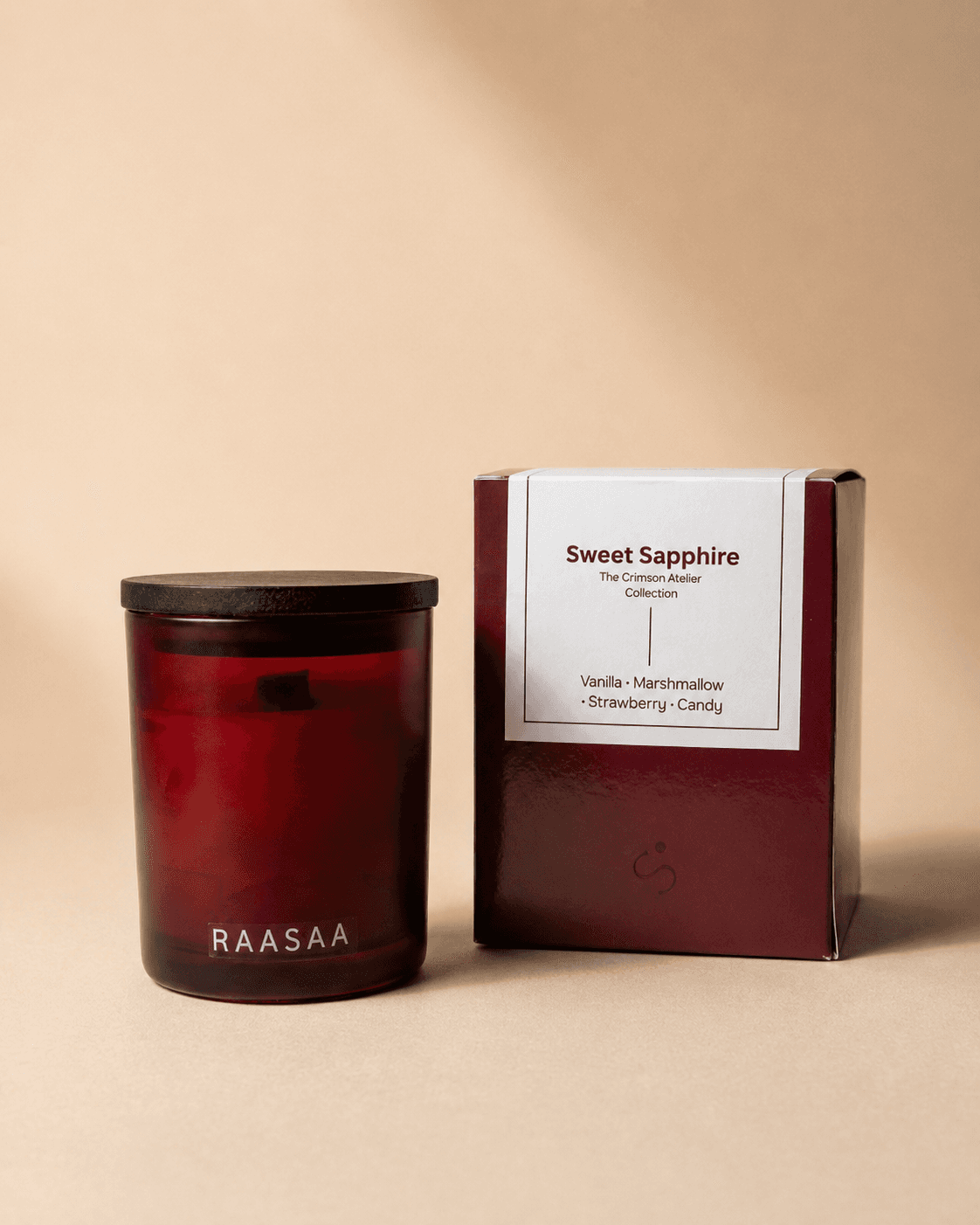 Raasaa Sweet Sapphire Luxury Scented Candle | Vanilla, Marshmallow, Candy & Strawberry -
