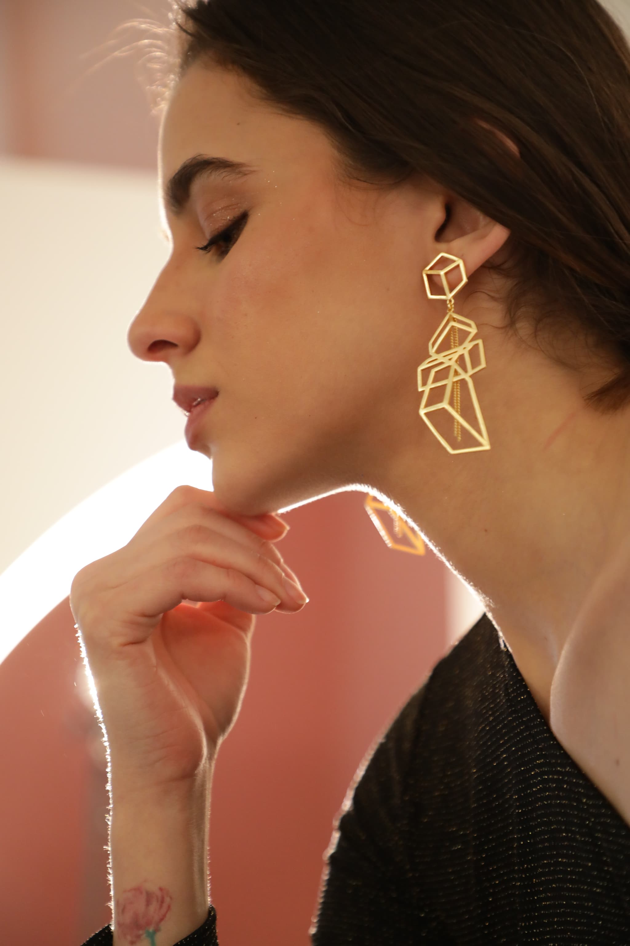 Women's Earrings - Pyramid Gold
