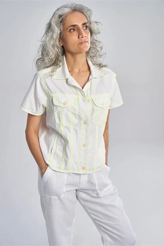Amelia Aurora Women's Shirt | Smart Fit | Runway White