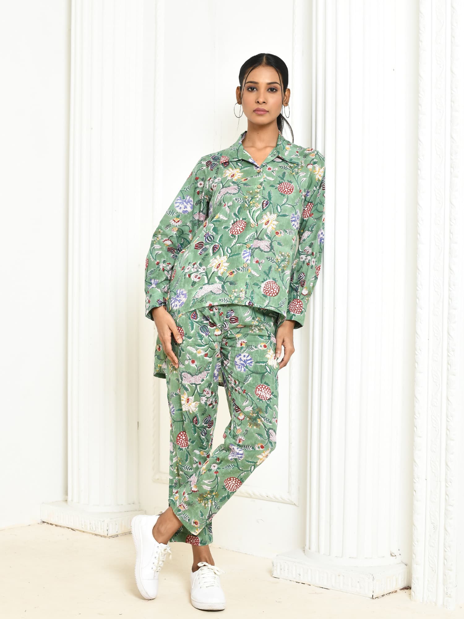 Dhanvi Handprinted Cotton Co-ord set Women