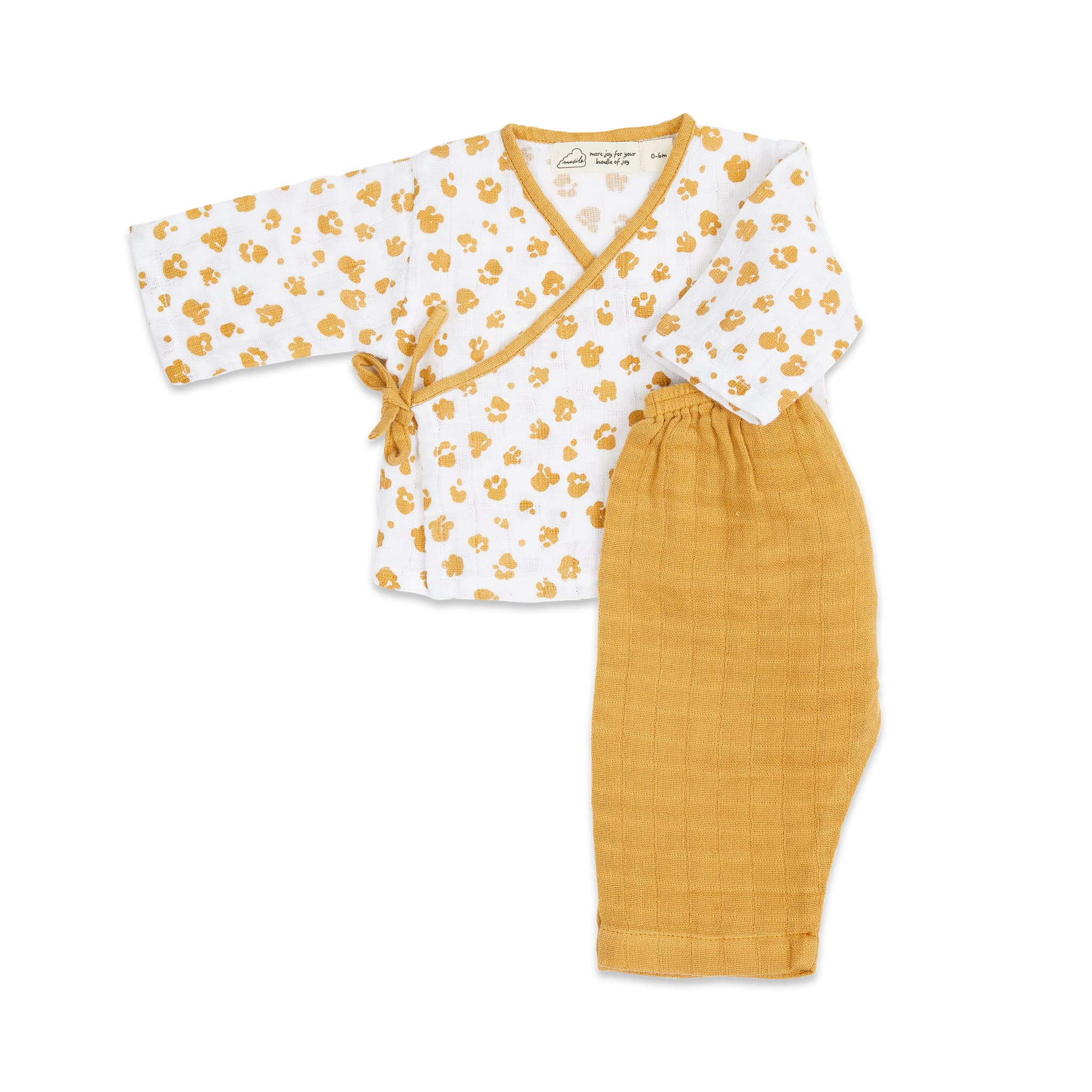 Organic Muslin Kimono Lounge Set - Born To Be Wild (Paws)