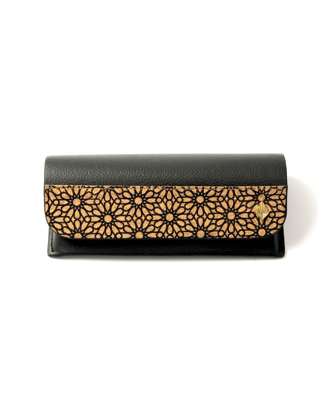  Eye wear Case | Plant Leather & Printed Cork | Black