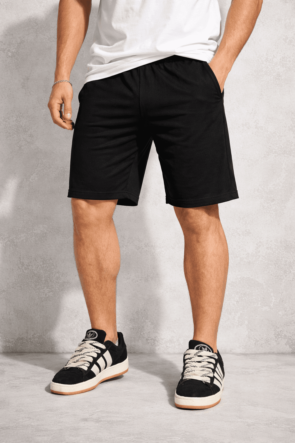 Men Bamboo Active Shorts | Ultra Soft Breathable with Side Pockets | Black