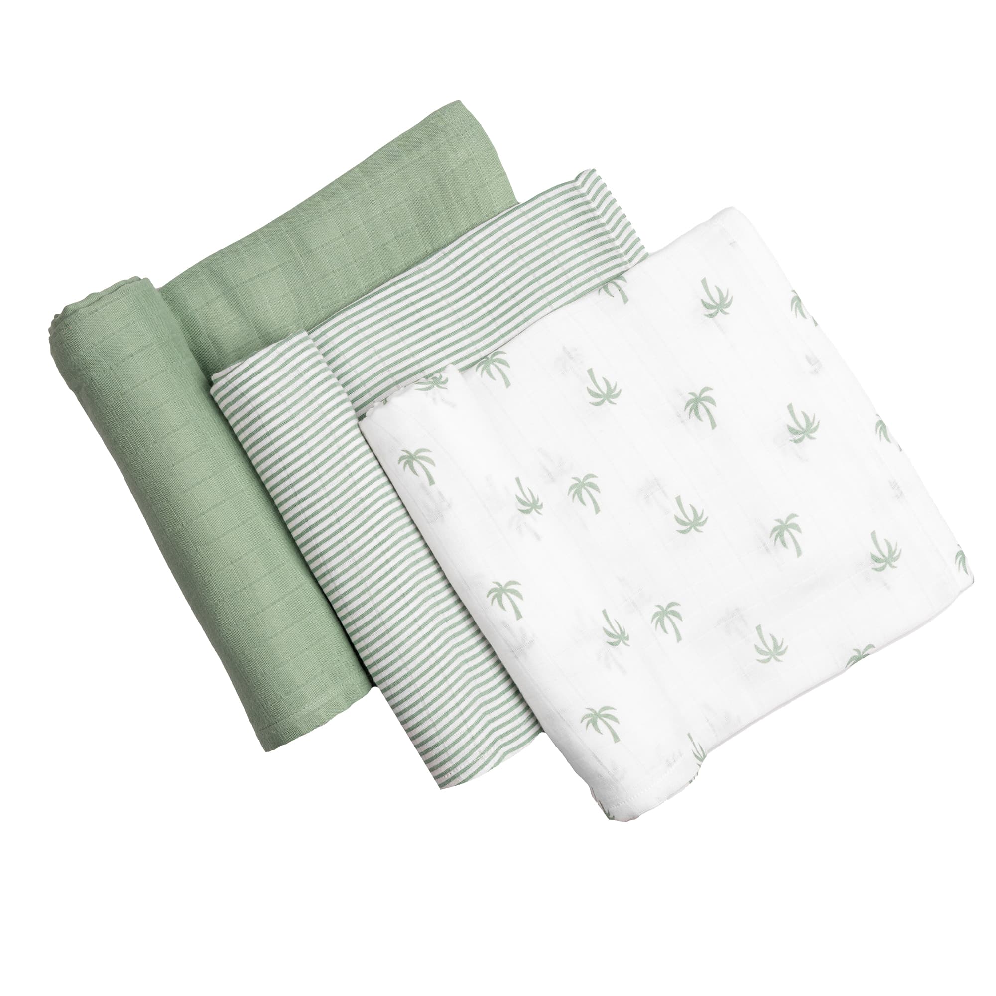Organic Muslin Baby Swaddle Set (3 Pack) | Palm Print
