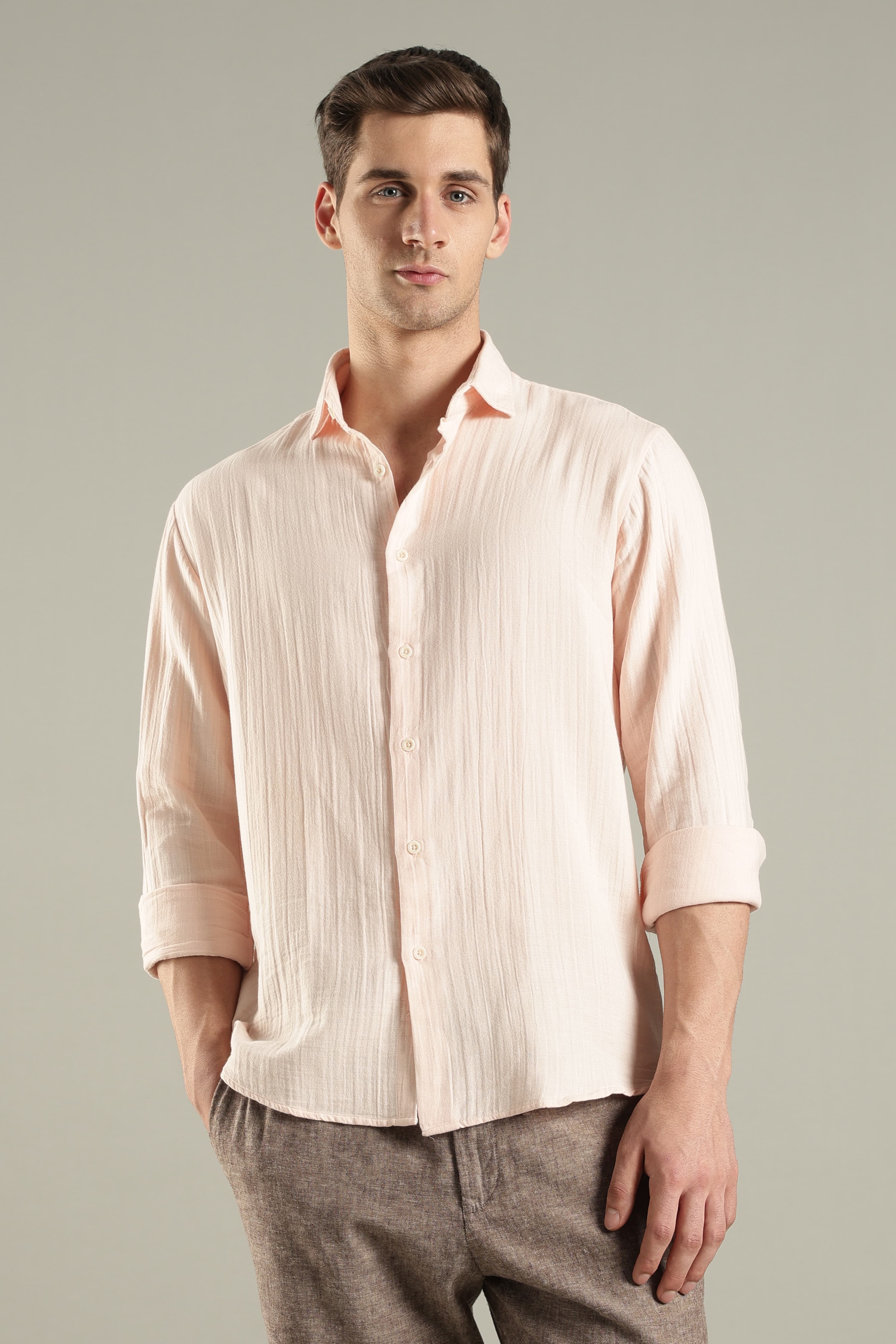 Dawn Cotton Gauze Shirt – Ultra Lightweight Breathable Crinkle Summer Shirt