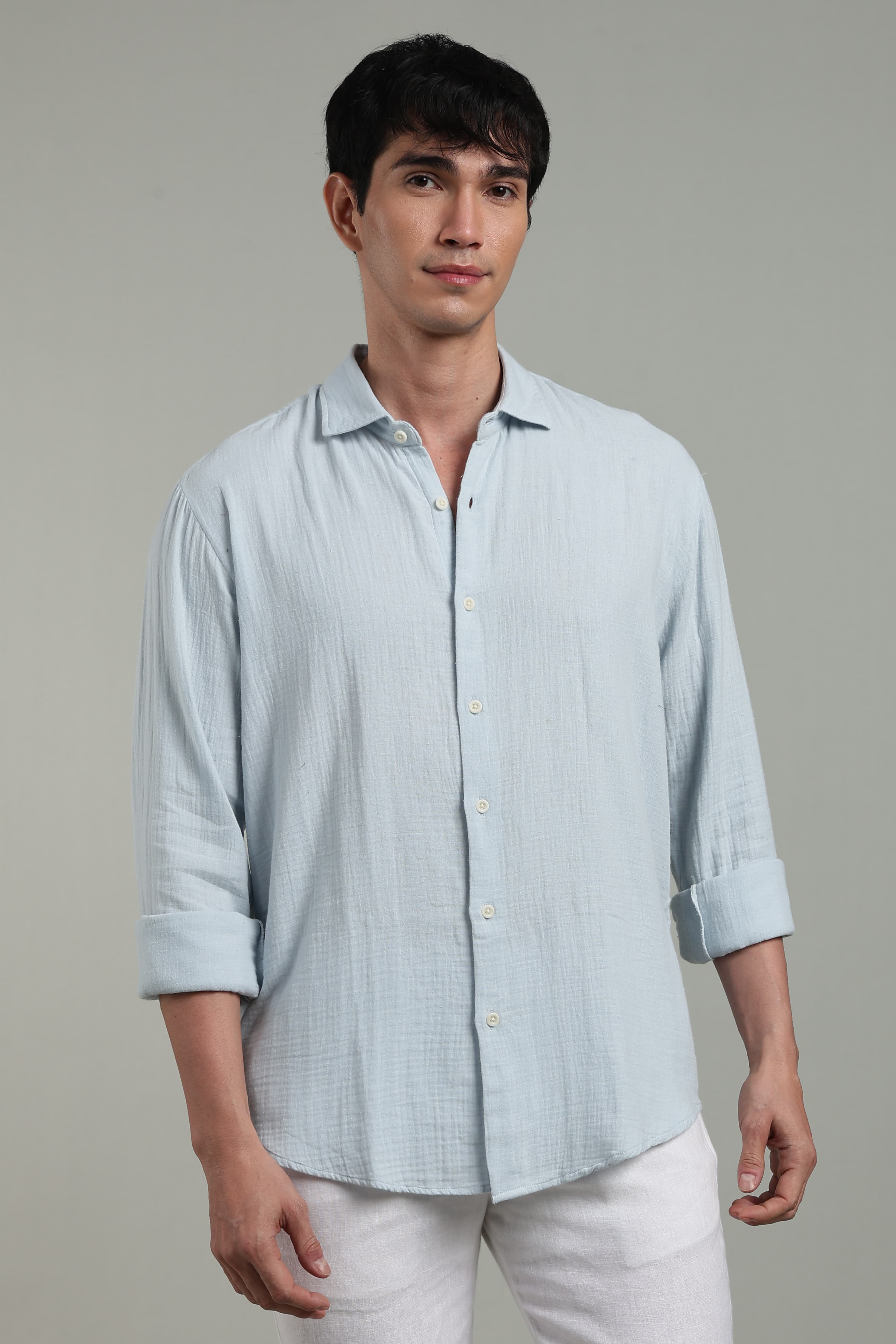 Mist Cotton Gauze Shirt – Ultra Lightweight Breathable Crinkle Summer Shirt