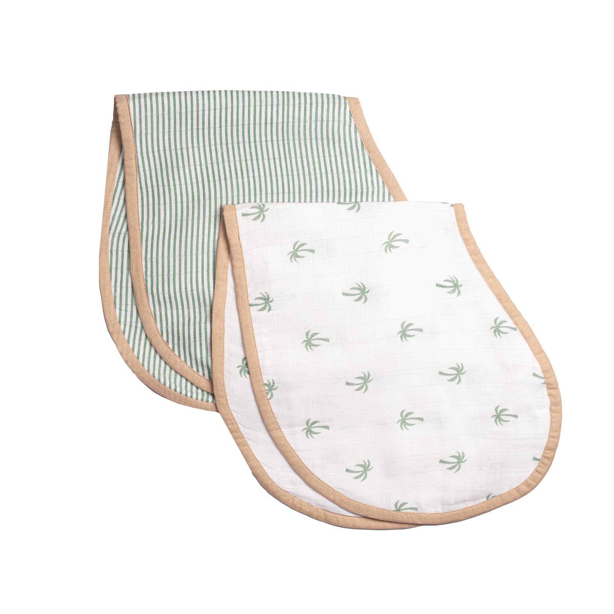 Organic Muslin Baby Burp Cloth & Bib Set (2 Pack) – Palm print