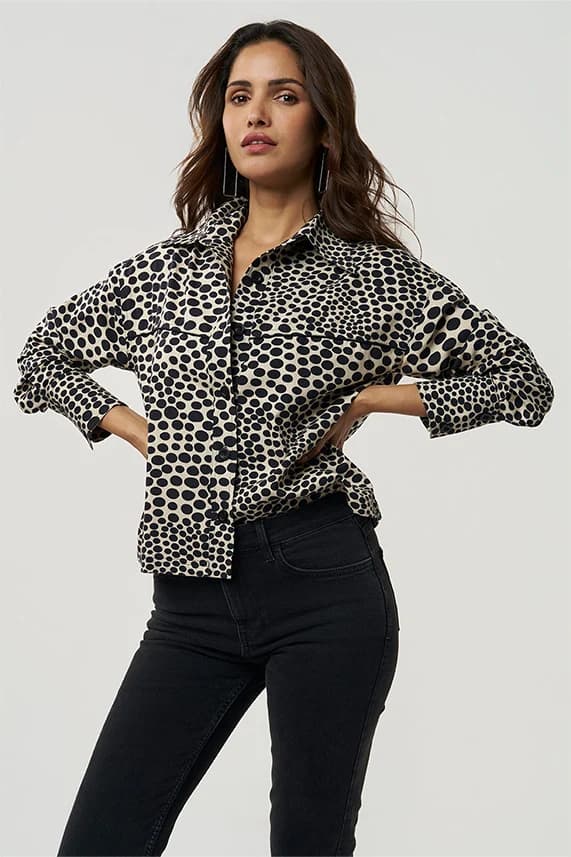 Women's 100% Organic Khadi Cotton Trish Khadi Safari Shirt – Smart Fit | Pipi Party Black