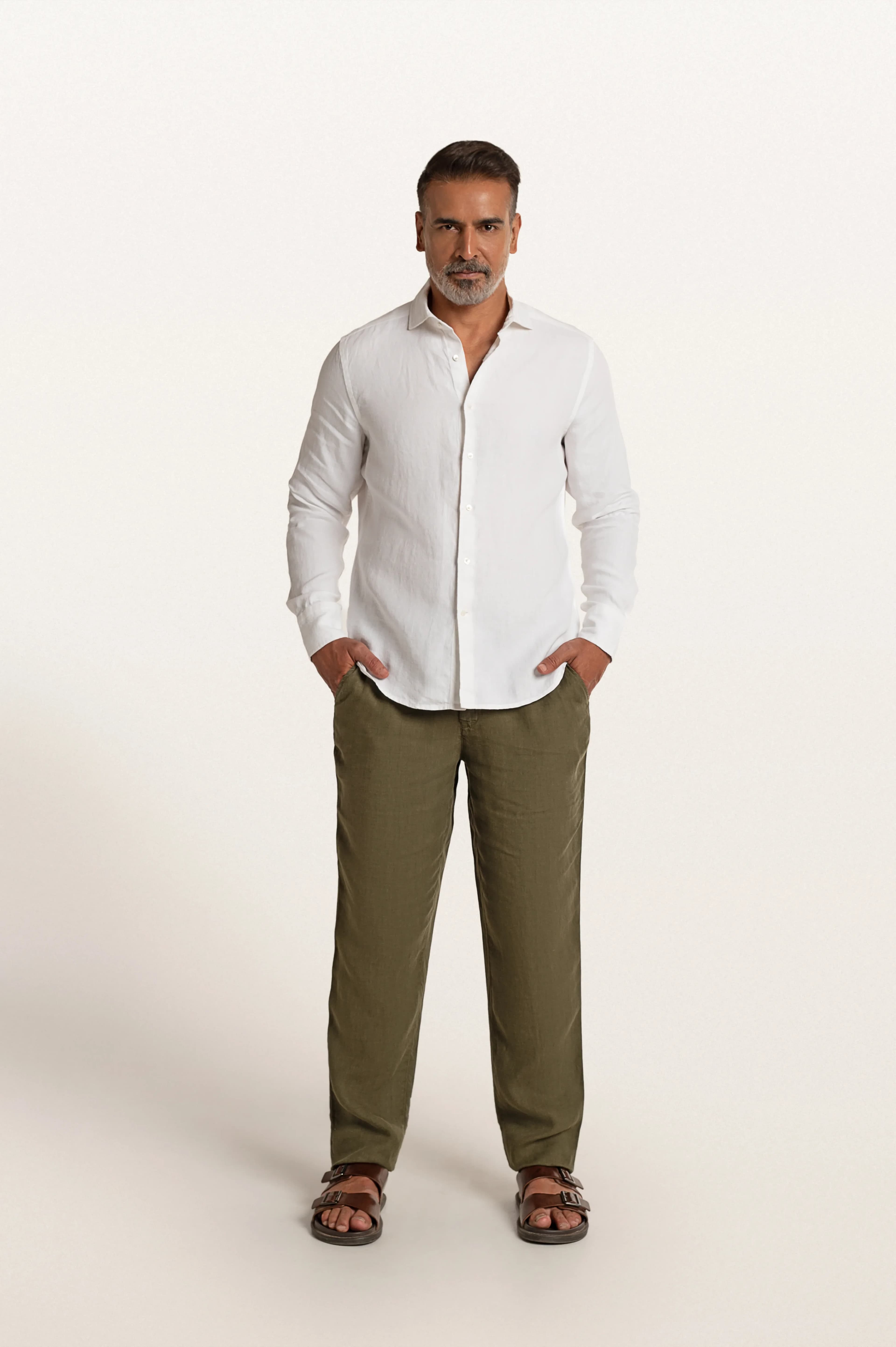 Men's 100% Linen Sloane Winter Linen Statement Shirt – Slim Fit | White
