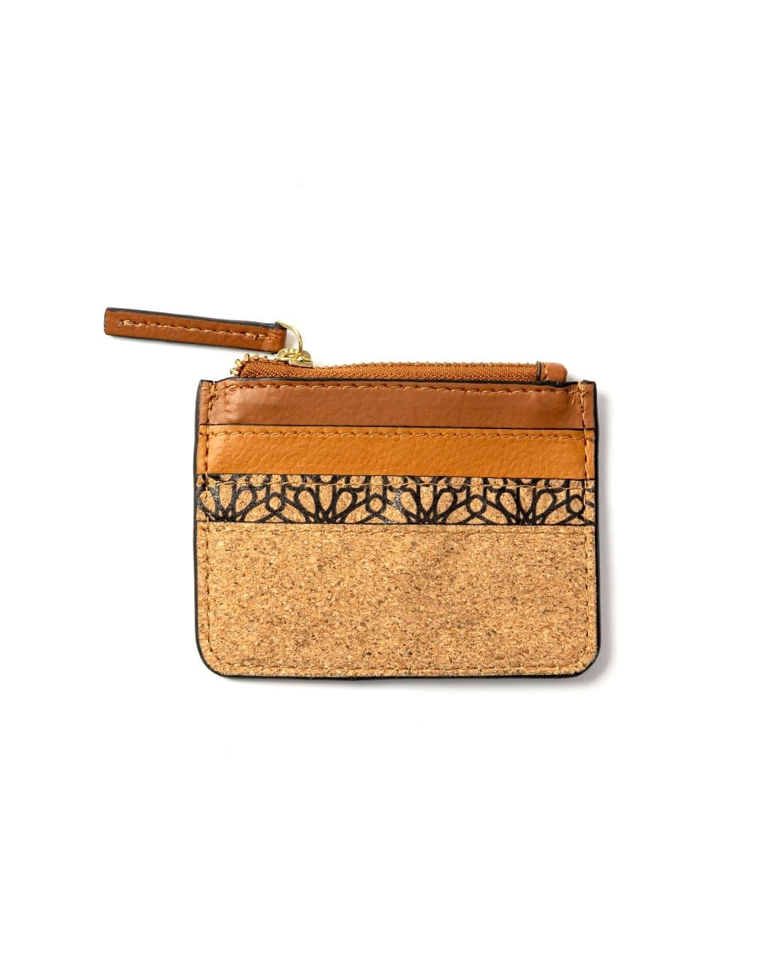 Iris Card Holder Plant Leather & Cork - Tan Matt