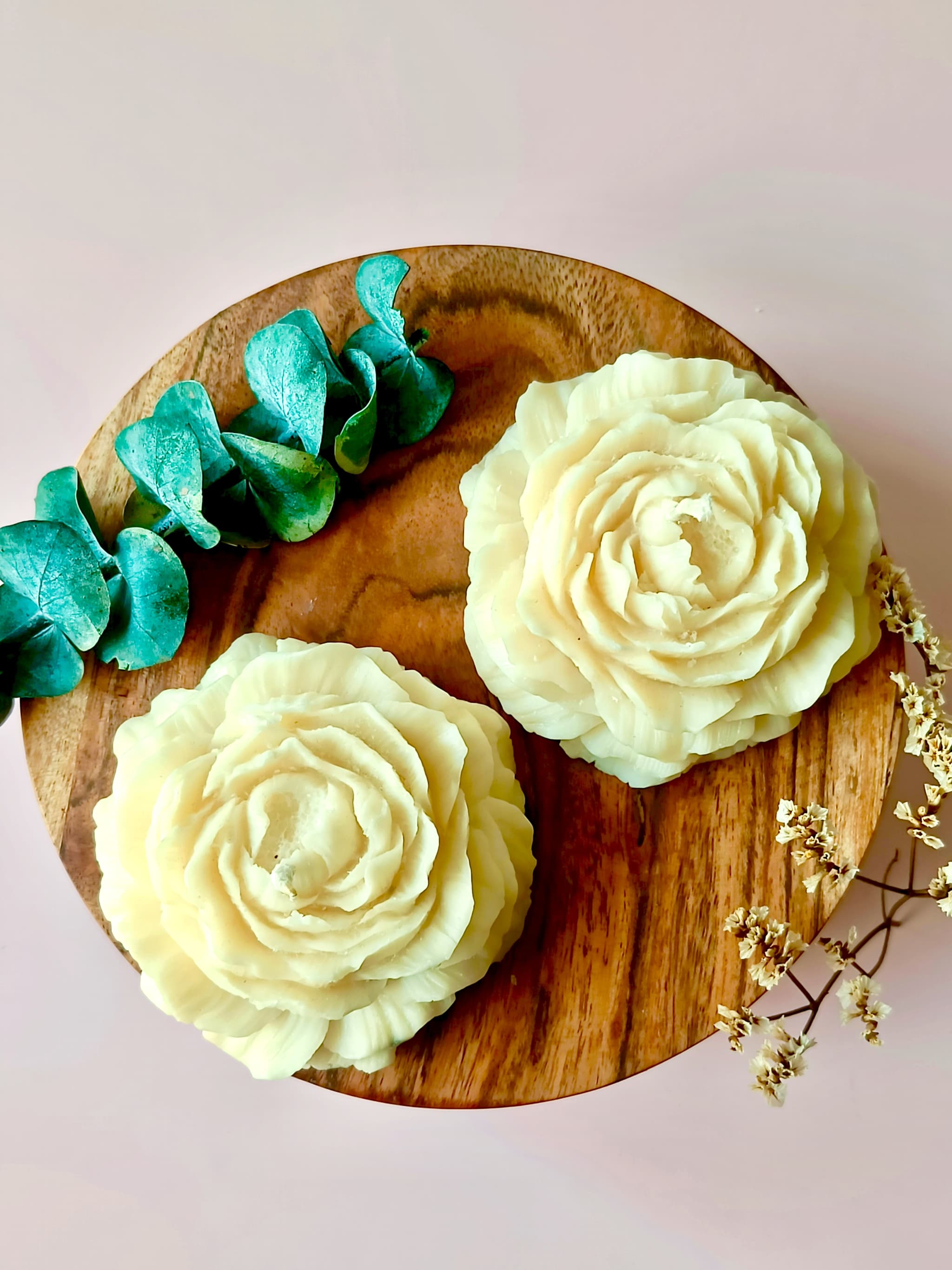 Eternal Bloom Peony Candle Set - White