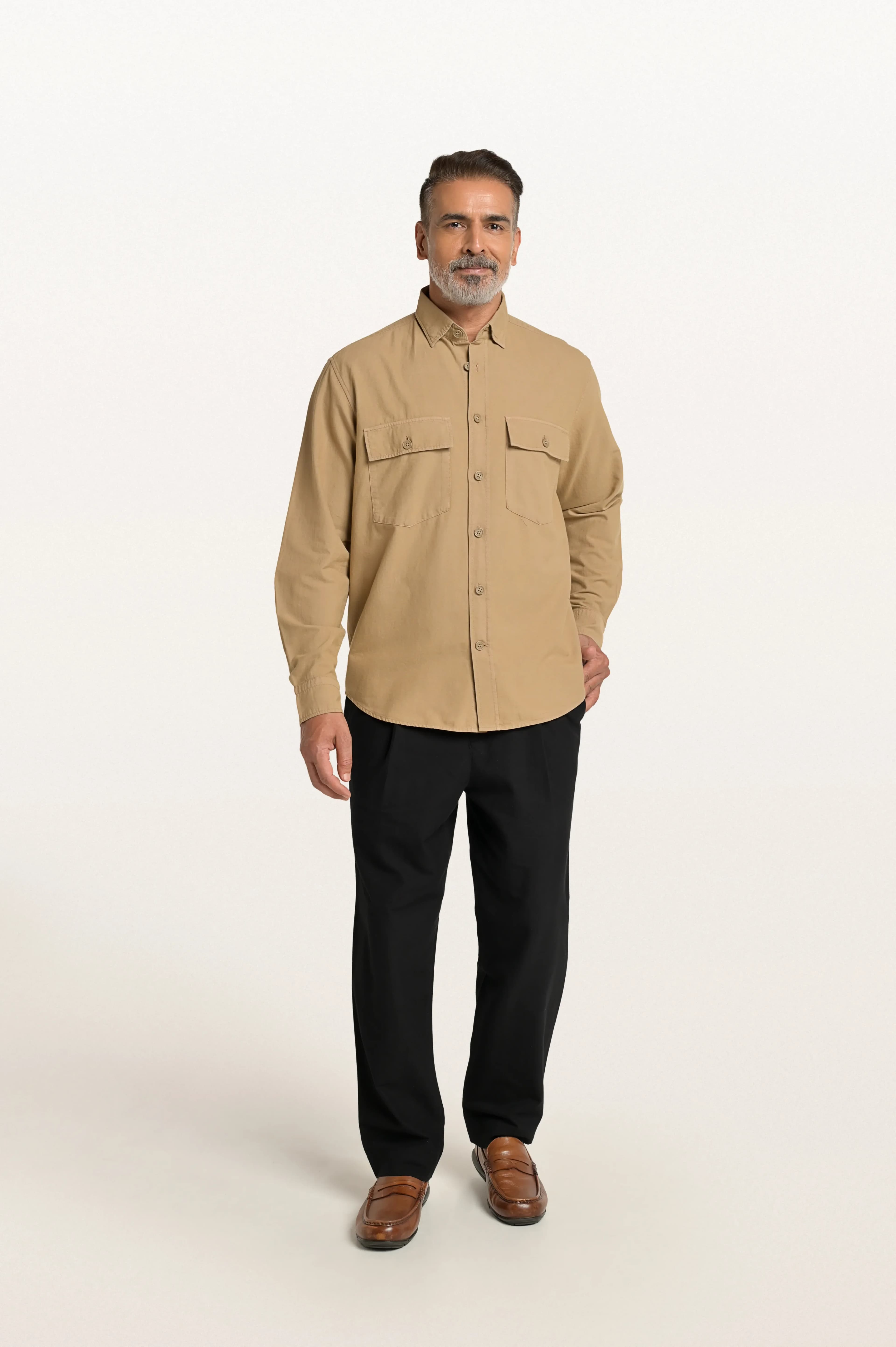 Men's 100% Organic Cotton Sian Khadi Overshirt – Smart Fit | Sand Dune