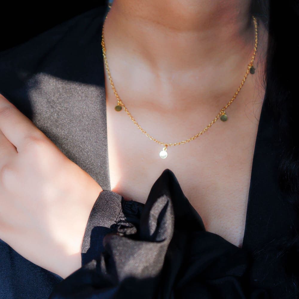 Gold Plated Choker Chain Necklace – Minimal Brass Chain