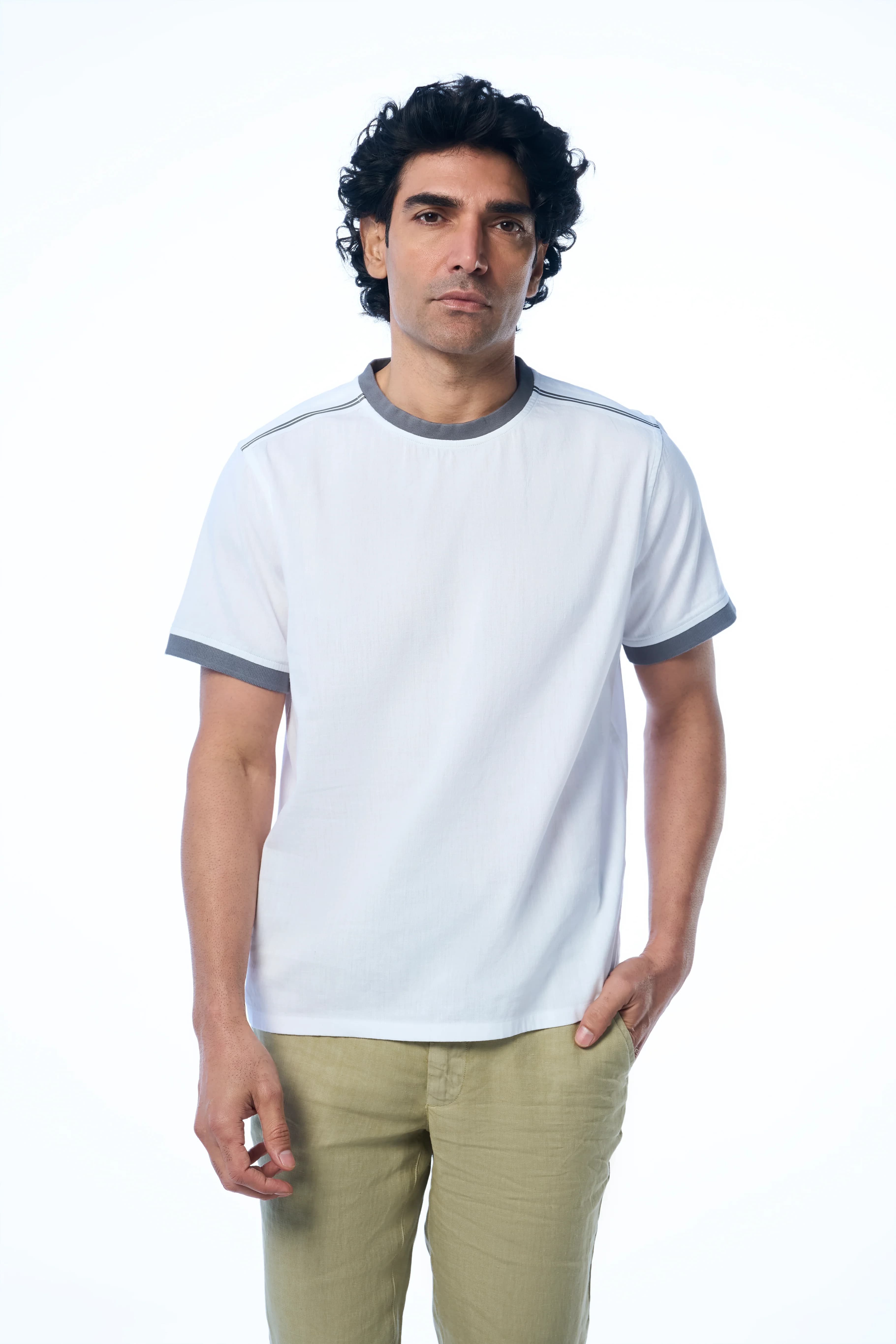Men's 100% Khadi Cotton Ronny Khadi Club Tee – Easy Fit | White