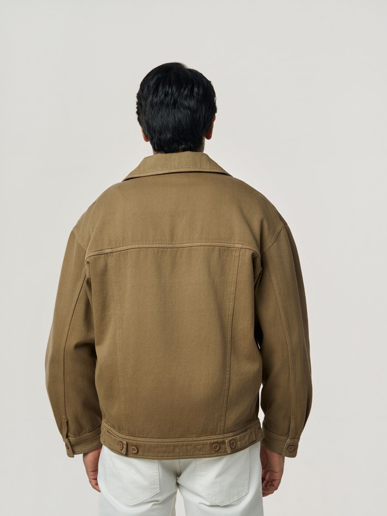 Men's 100% Organic Khadi Cotton Lynx Khadi Denim Jacket – Oversized Fit | Sand Dune 4