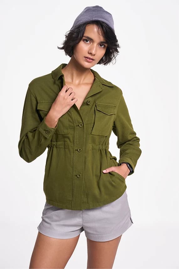 Alya Women's Shirt | Smart Fit | Olive