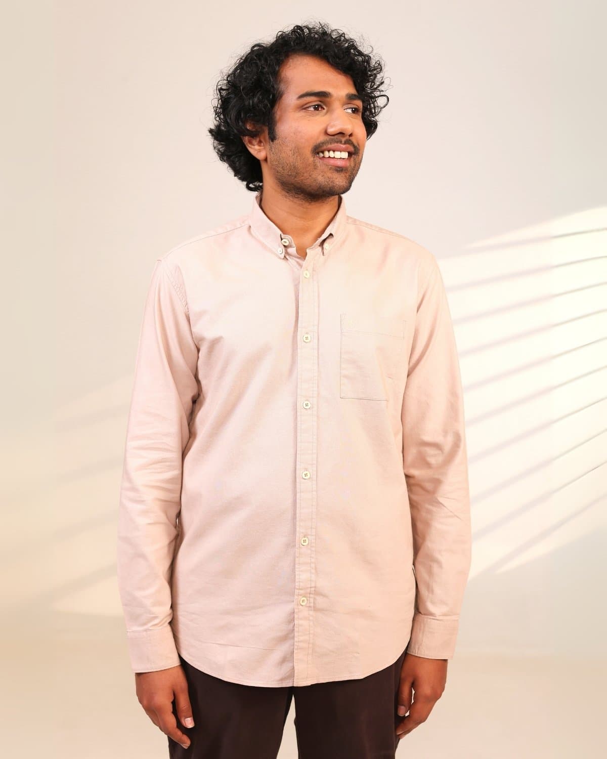 Sandstone Shirt  (100% Organic Cotton with Oxford Weave. Textured, Crisp, Effortless.)
