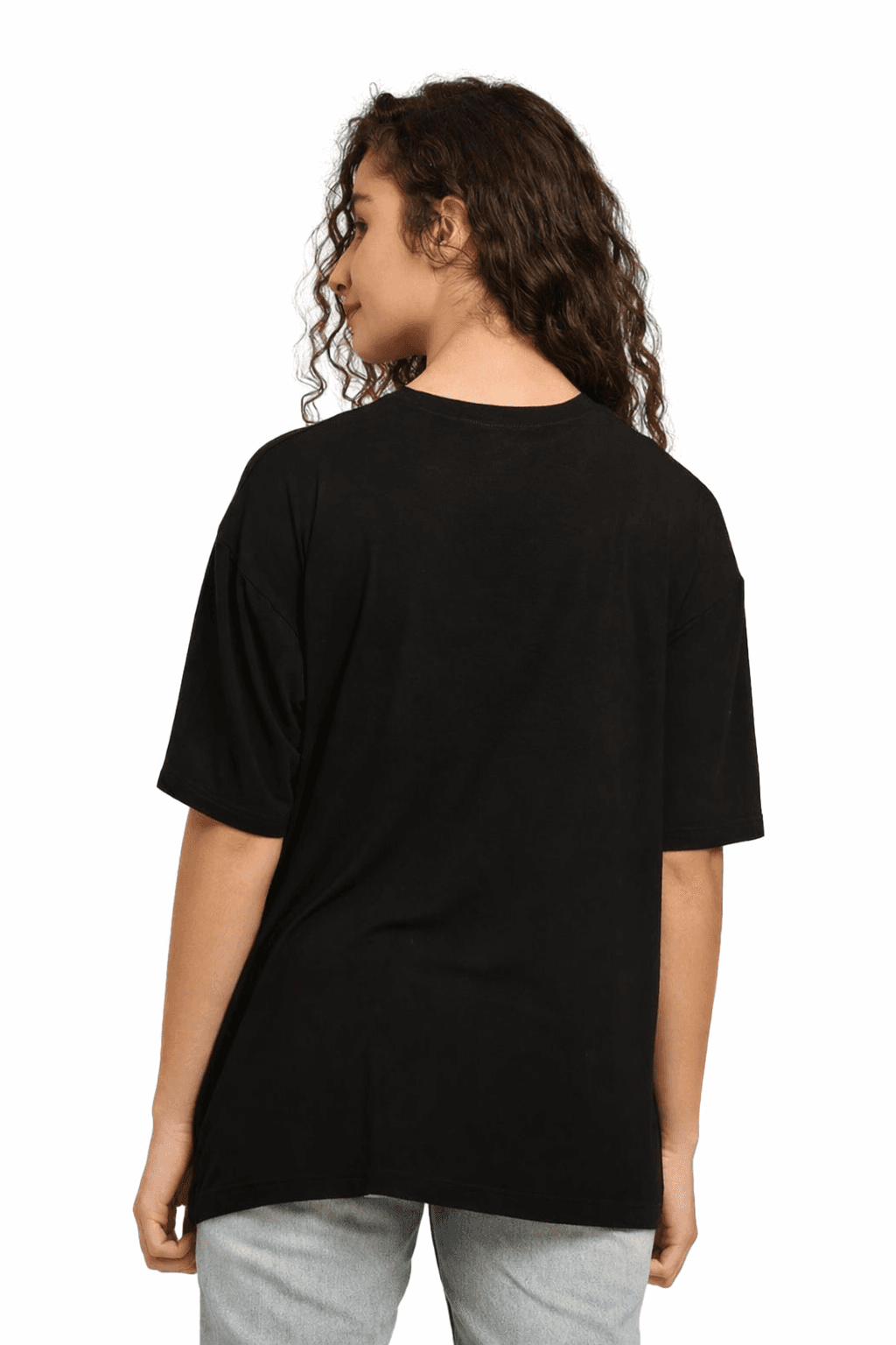 Women Oversized Bamboo Plain T-Shirt – Soft, Breathable & Sustainable Fit | Black 6