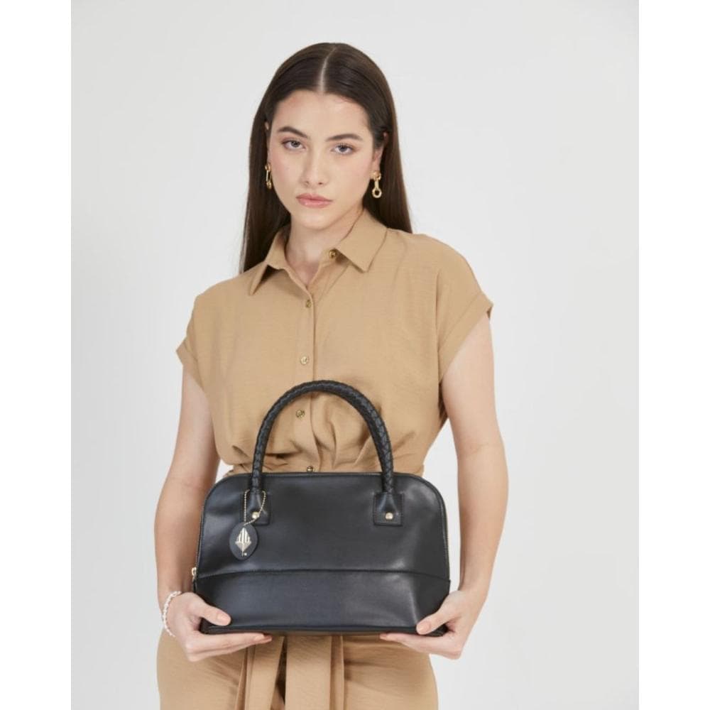  THEIA Shoulder Bags Cactus Leather Zip closure - Black