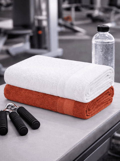Bamboo Bath Towel | Pack of 2 | Ultra Soft, Super Absorbent & Quick Dry | Rust & White