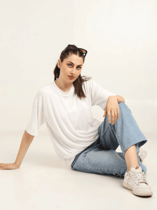 Women's Oversized Bamboo T-Shirt | Gen Z Streetwear | White