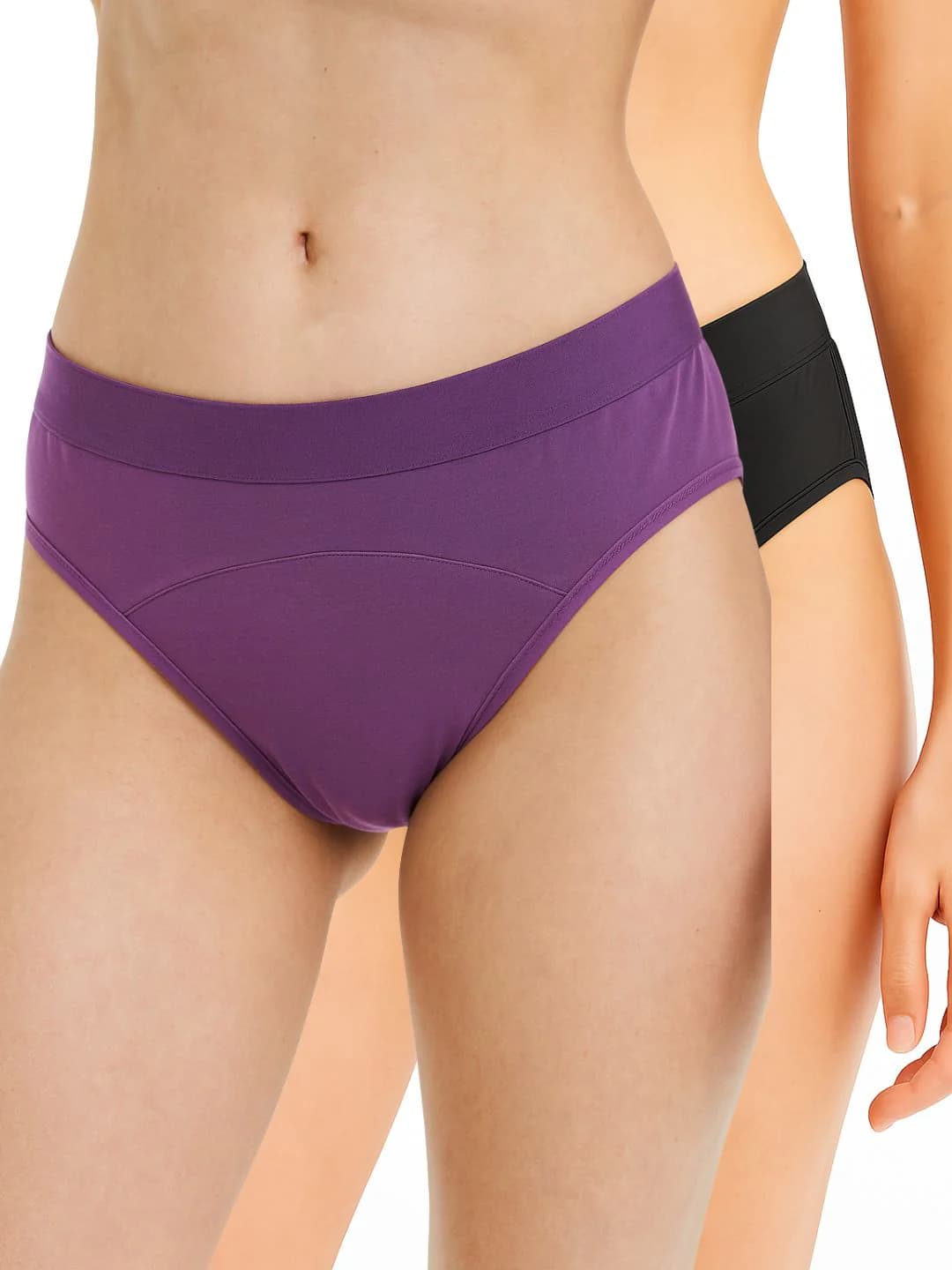 Bamboo Fabric Period Panty 5 Layer - Pack of 2 - Purple Black