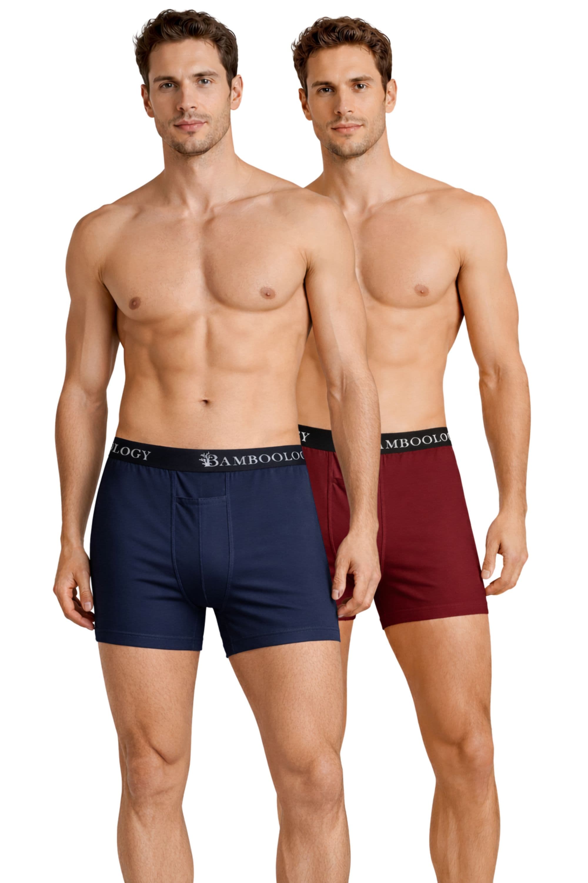 Men's Bamboo Trunks & Boxers | Navy & Maroon | Pack of 2