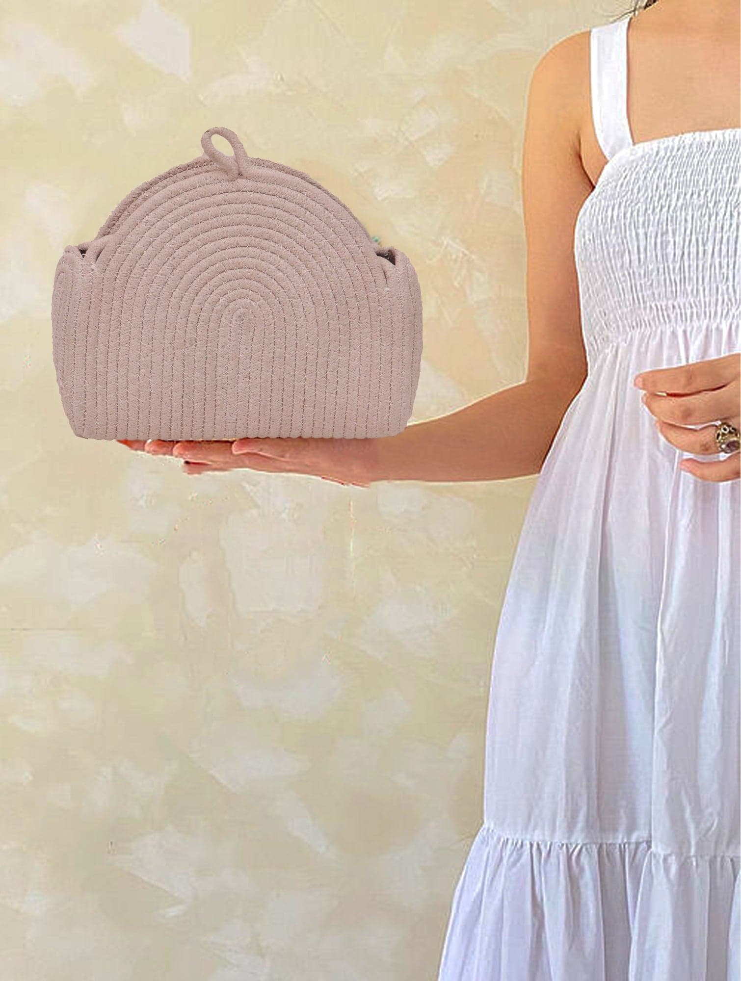 Cream & Round Sling Bag
