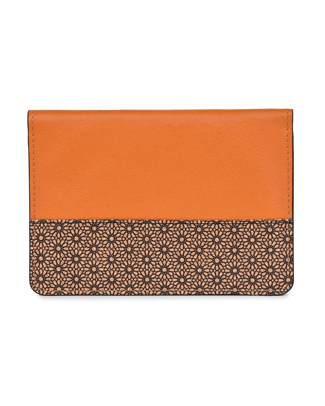 Passport Holder - Plant Leather & Cork Printing | 2 Slots , 1 Document Flap - Tan