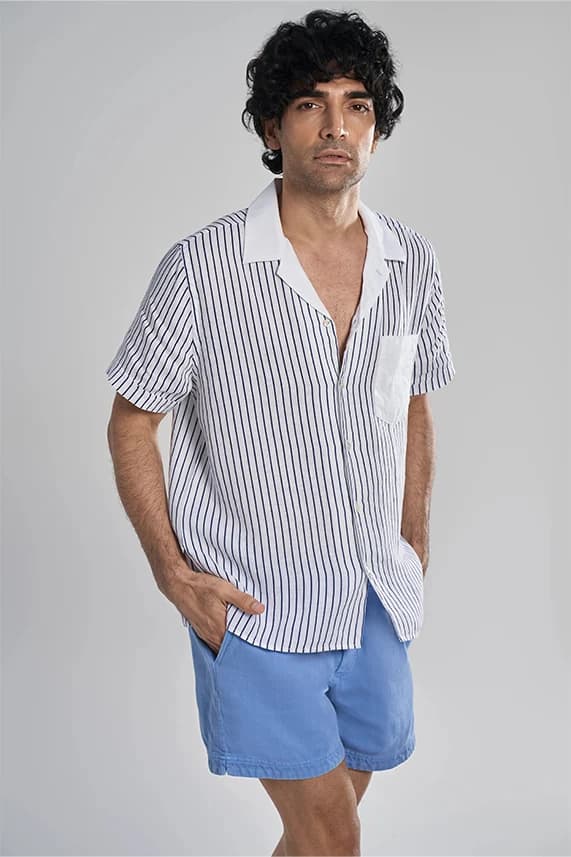 Andros Pinstripe Stripe Men's Shirt | Smart Fit | Lime Green
