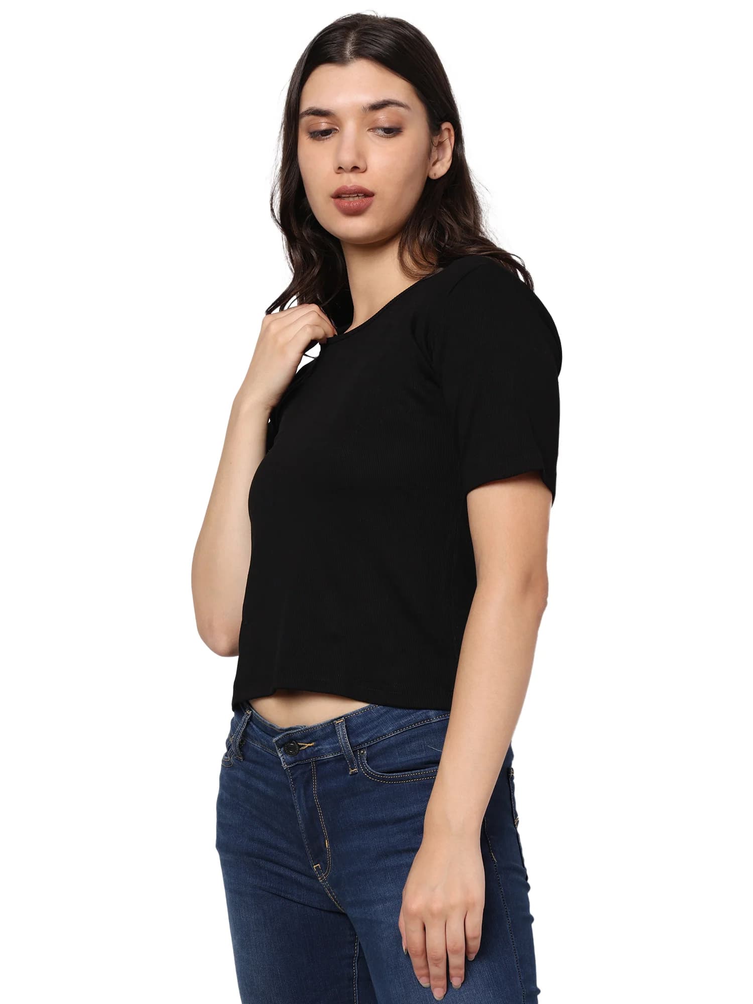 Bamboo Fabric Slim Fit T-Shirt - Soft & Breathable - Black
