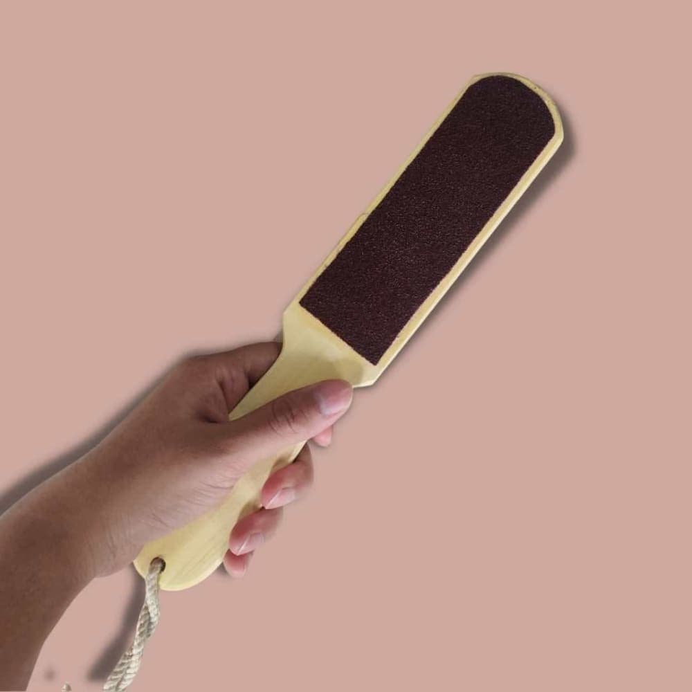 Foot File & Callus Remover (Dual-Sided) – Wooden Pedicure Tool