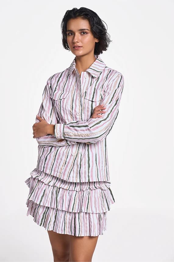 Alya Women's Shirt | Smart Fit | Sorbet Stripe