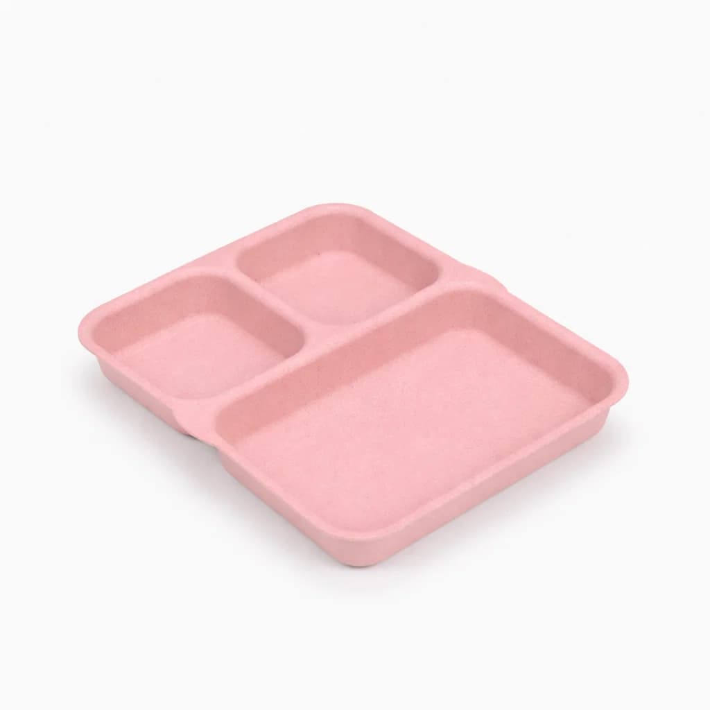 3-Section Dinner Plate | Rice & Bamboo Husk Tableware