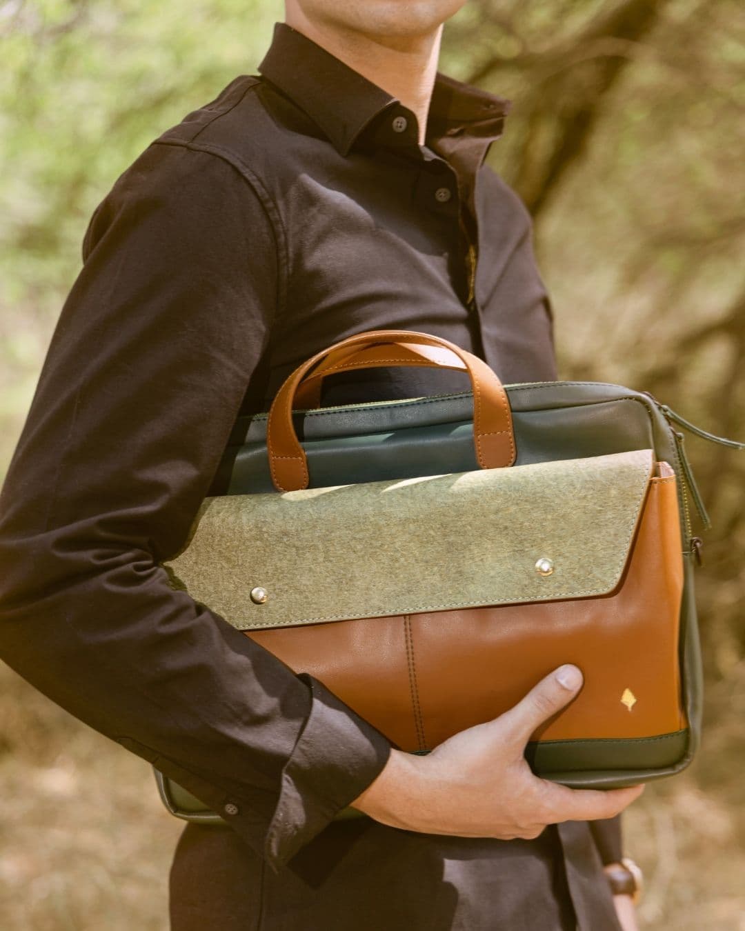 Willow Vegan Leather Laptop Sleeve - Tan