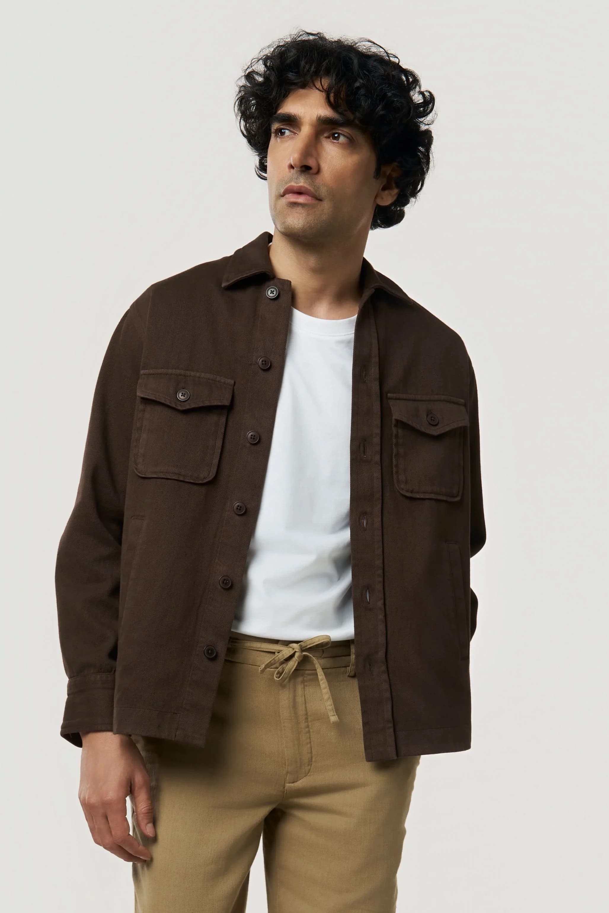 Men's 100% Organic Khadi Cotton Montana Urban Jacket – Easy Fit | Dark Chocolate 2