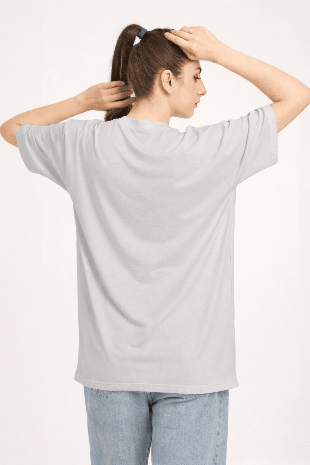 Women Oversized Bamboo Plain T-Shirt – Soft, Breathable & Sustainable | Gray