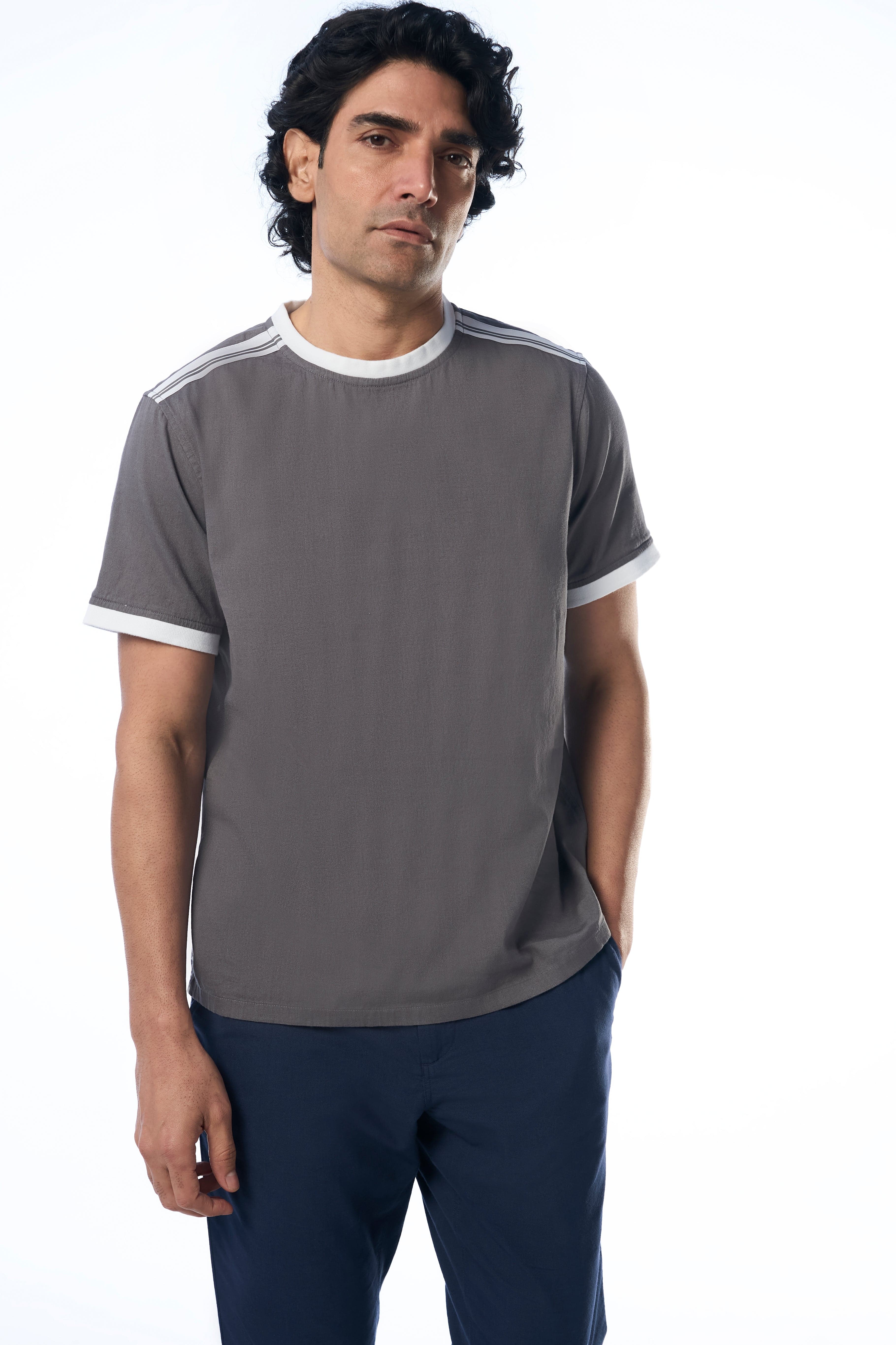 Men's 100% Khadi Cotton Ronny Khadi Club Tee – Easy Fit | Titanium