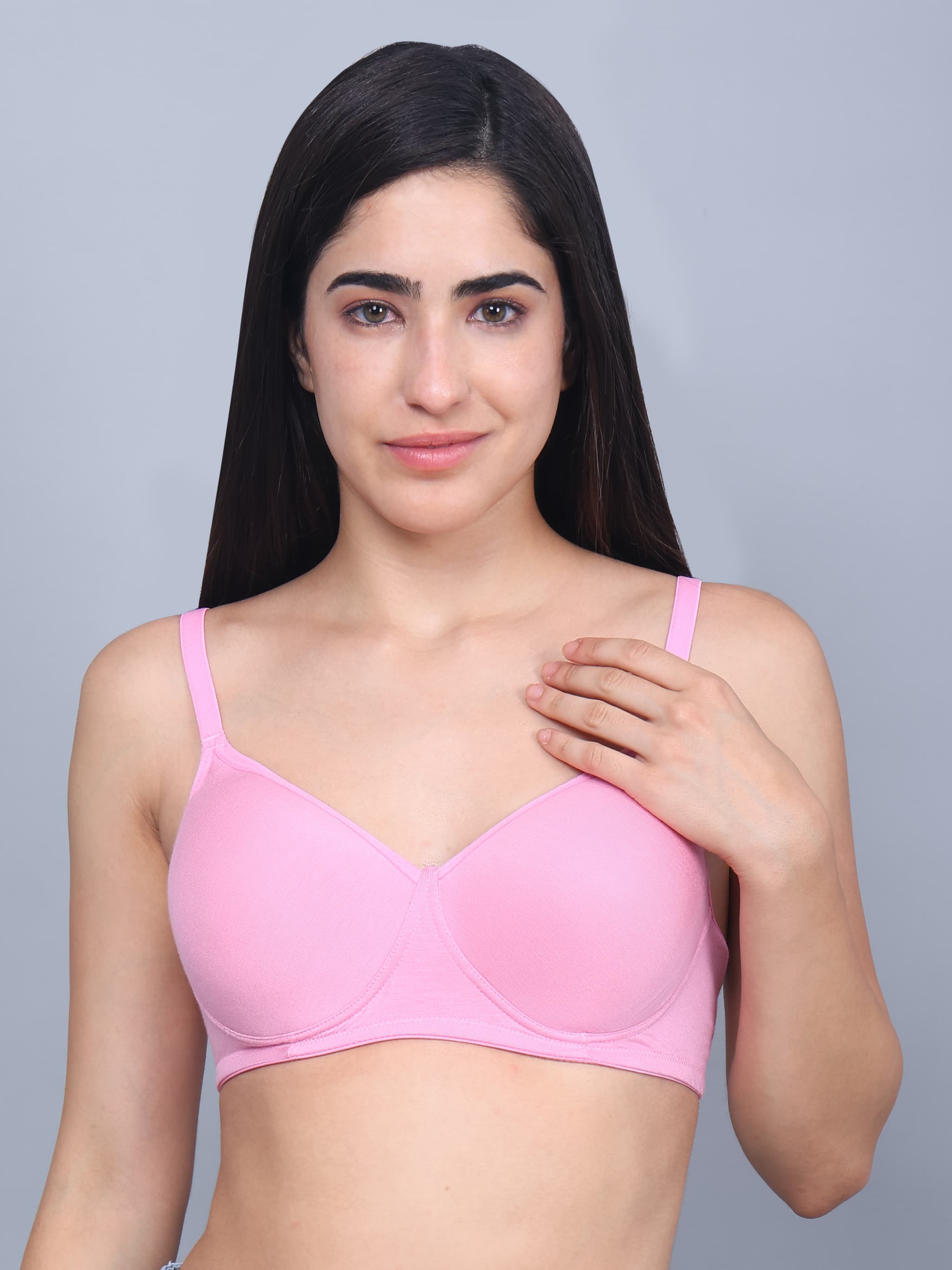 Full Coverage Bamboo Padded T-Shirt Bra - Pink