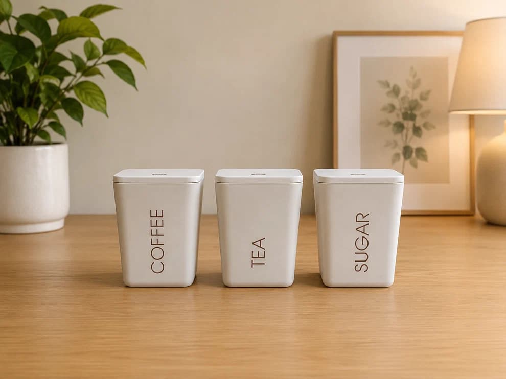 Printed Canisters | Rice & Husk | Tea, Sugar & Coffee