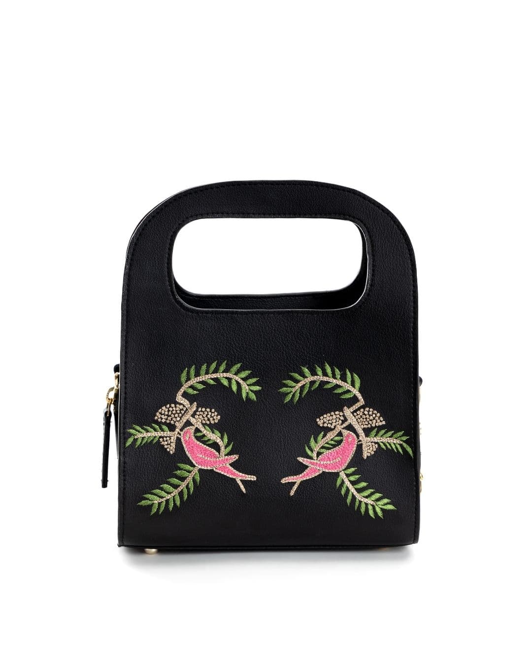 Aphrodite Apple Leather Crossbody Bag â Black